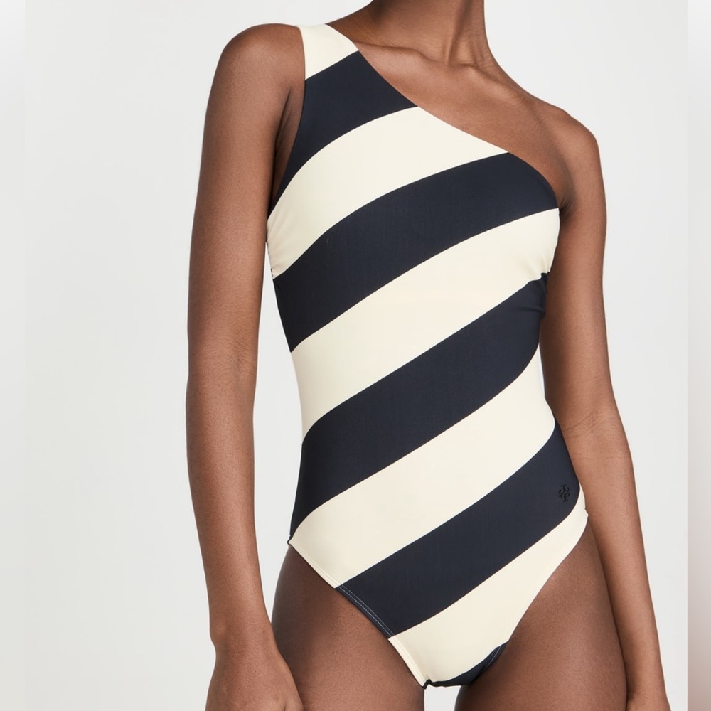 NWOT Tory Burch Printed One-Shoulder One-Piece